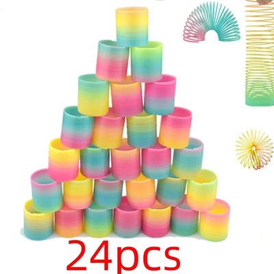 Lot de 24 jouets arc-en-ciel magiques en forme de cercle pour enfants, cadeaux d'anniversaire pour invités, petits cadeaux, remplissage de pinata, jouet flexible et amusant