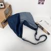 Student Backpack Color-block Denim Crossbody Bag Lazy Style Large-capacity One-shoulder Woman All-matching Fashionable