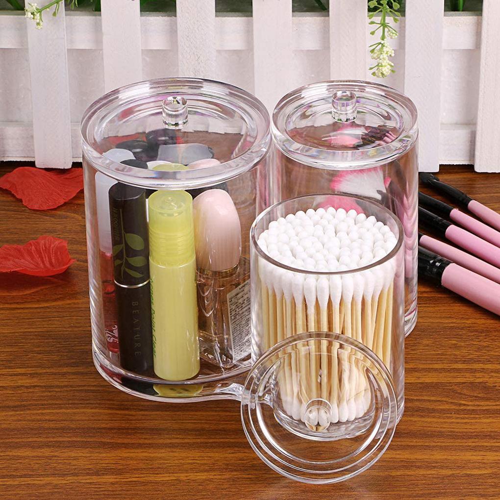 Cosmetics Organizer Container For Cotton Pads Cosmetic Makeup Organizer Jewelry Crystal Storage Box