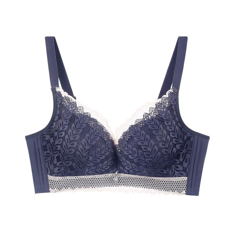 

мода Lotus маленькая грудь тонкая чашка новый детский хлопок удобный без стальных колец кружевной бюстгальтер 70 сапфировый