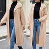 Womens Oversized Knit Cardigan Long Sleeve Lapel Loose Fit Thick Sweater Coat Winter