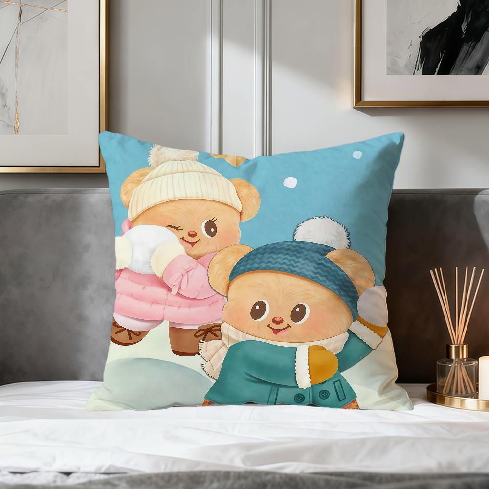 cute cartoon bear art soft pillowcase for Sofa Living Room Home office Decor Protective Covers party hogar pillow cover