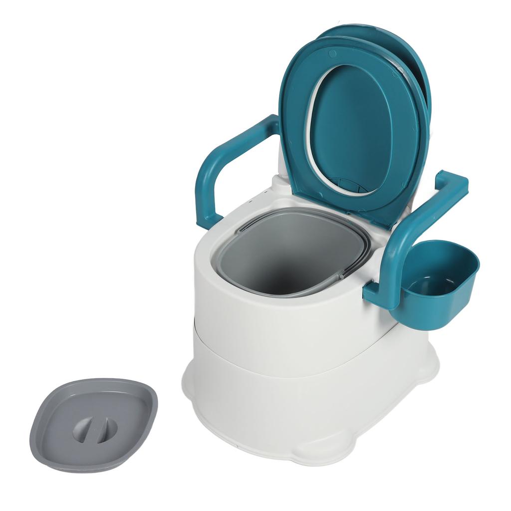 Bedside Commode Toilet Prevent Slip Soft Seat Pad Wide Armrests PU Backrest Portable Toilet Chair