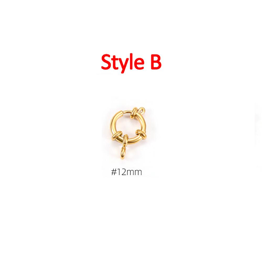 4pcs Stainless Steel Spring Clasps Gold Color Round Connector Hooks Bracelet Clavicle Necklace Clasp Jewelry Making DIY Supplies