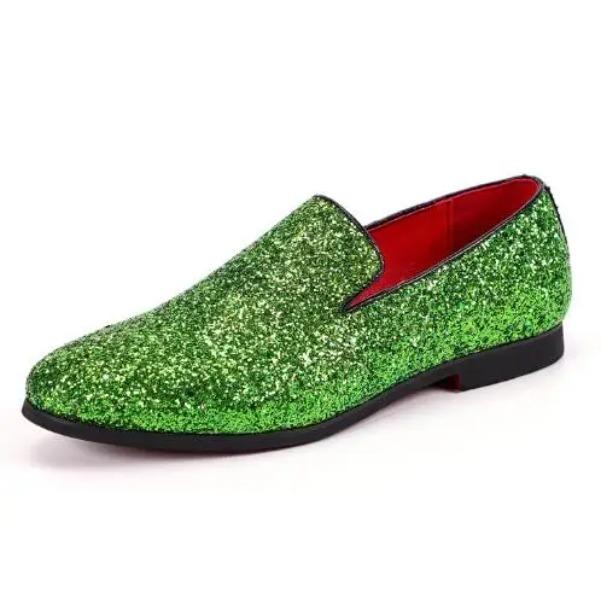 Męskie buty płaskie Brytyjska moda Szpiczaste buty Cekiny Osobowość Buty męskie Duży rozmiar Mokasyny M231