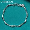 925 Sterling Silver Water Drop Chain Bracelet Fine Jewelry
