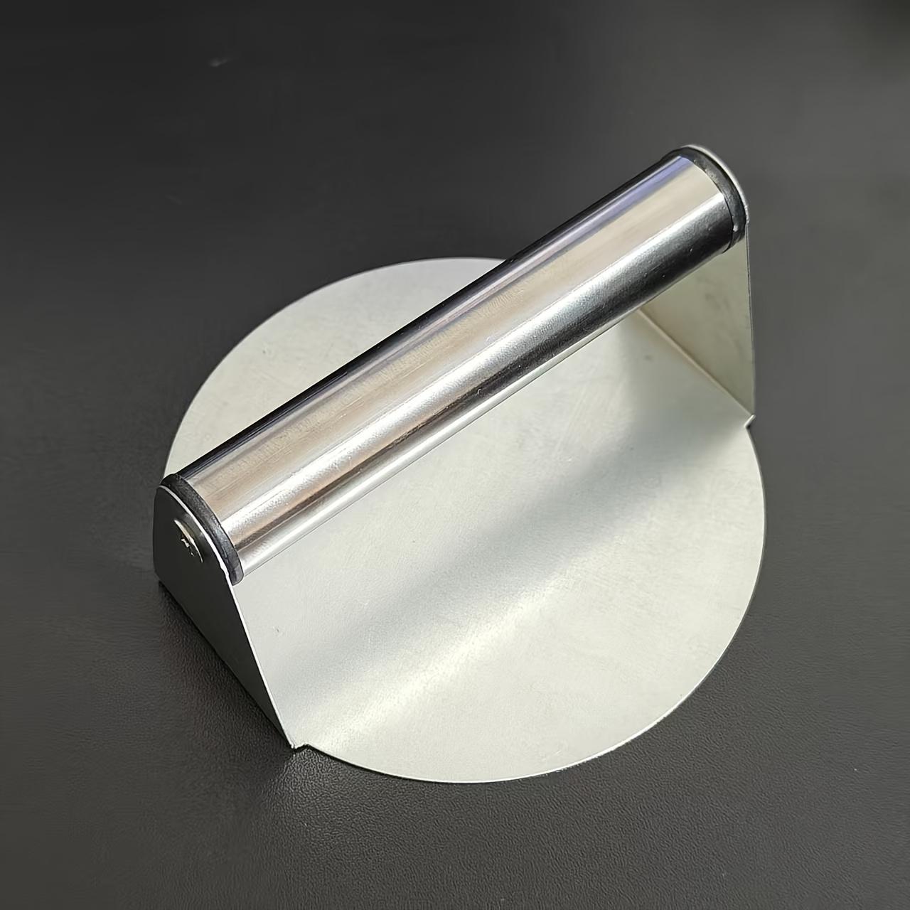 

1PC Household/professional Kitchen Stainless Steel Burger Stamper, Anti-stick Design, Ergonomic Handle, Uniform Meat Pressing, Easy To Clean
