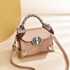 Cross-border women's bag bag quality handbag bright leather alligator pattern stone pattern shoulder bag atmospheric bag bags