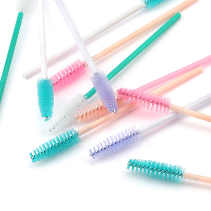 50pcs/set Disposable Eyelash Brush Professional Eyebrow Mascara Wand Applicator Crystal Lash Wands Eyelash Extension Supplies