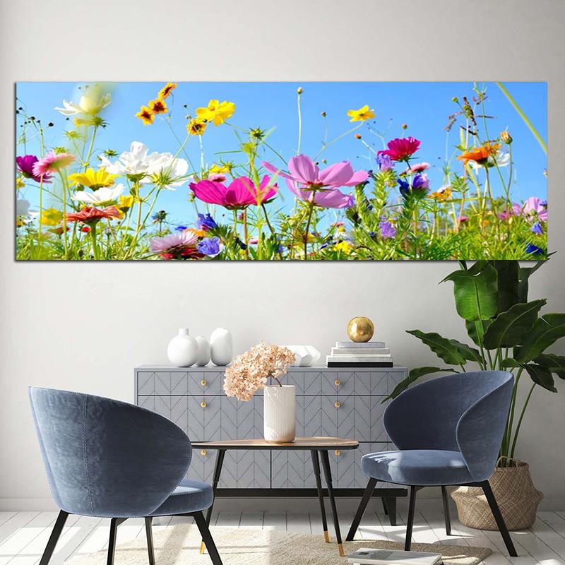 Natur Frühling Blume Poster und Drucke Landschaft Leinwand Malerei Wand Kunst Gänseblümchen Bilder Wohnzimmer Home Decor Kein Rahmen