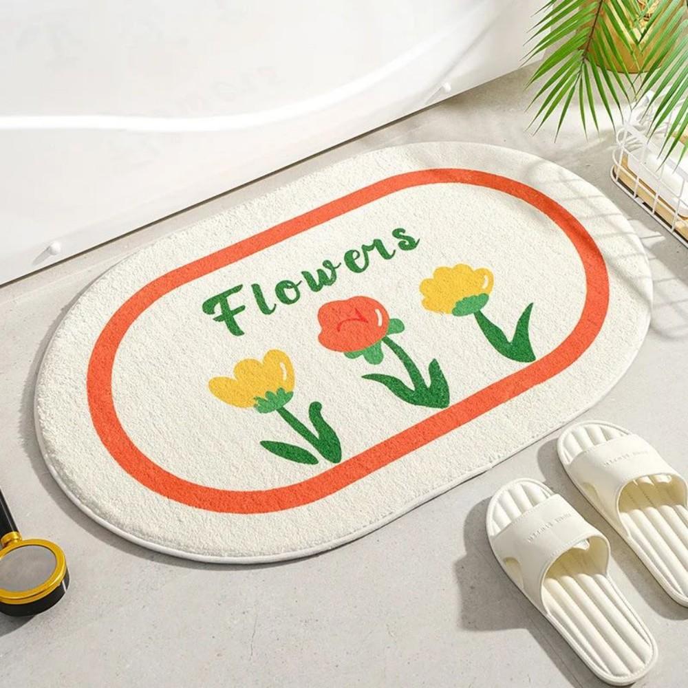 Fresh Flower Carpet Soft Anti Slip Water Absorbing Floor Mat Home Entrance Bathroom Bedroom Living Room Carpet