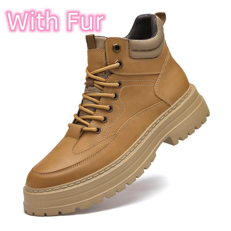 Fashion New Arrival Male Motorcycle Boots Men High Top Sneakers Genuine Leather Men's Outdoor Hiking Shoes Non-slip Men's Basic Boots