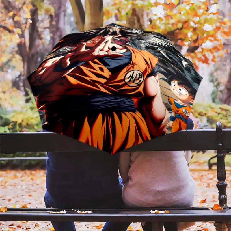 Goku Dragon Power Legacy Folding Umbrella Umbrella Suitable For All Seasons Three Folds Light Umbrella