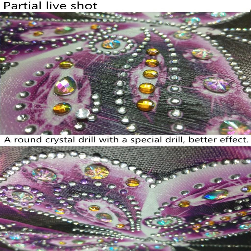 Diamond Painting Partial Special Drill DIY Sparkle Butterfly Picture Pink
