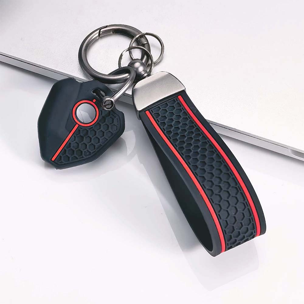 Key Holder Cover for CFMOTO 1-Button with Keychain Anti-Scratch Anti-Shock Keychain Holder Soft Silicone Motorcycle Key Protective Cover with keychain