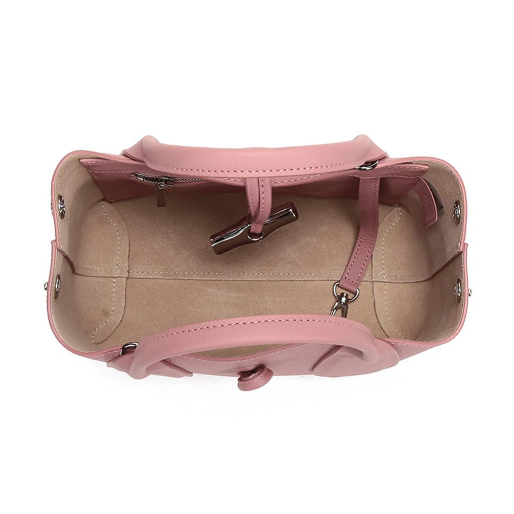 LONGCHAMP Le Roseau Cow Leather One Shoulder Handbag Small Womens Antique Pink