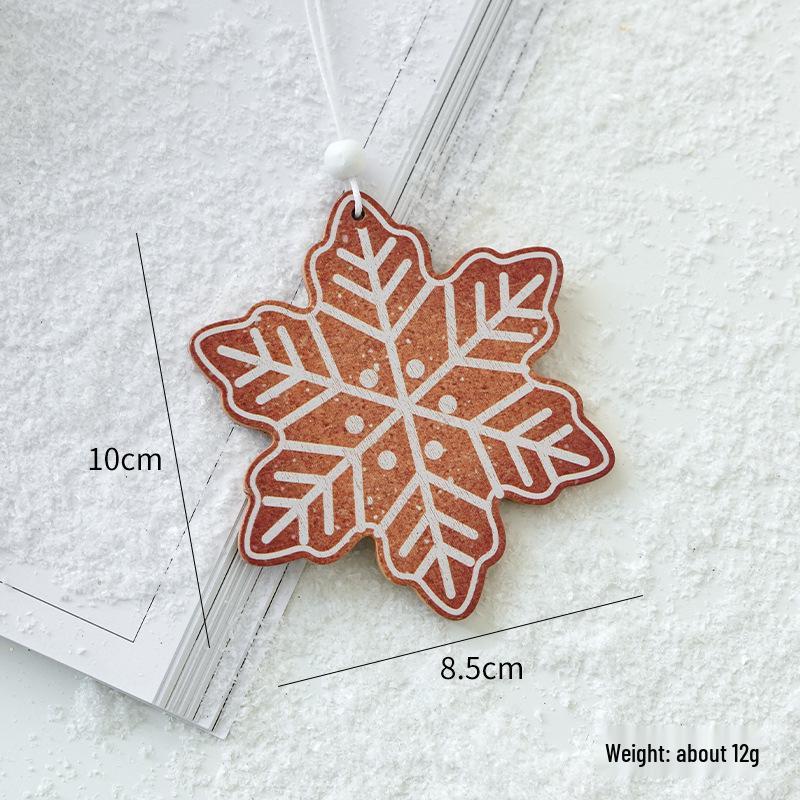 NUCHI Luminous Wooden Christmas Tree Ornaments - Small House Pendant Decorations
