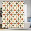 Rideau de Bain Vintage Motifs Géométriques Classiques Rideau de Douche pour Décoration de Salle de Bain Vert Orange Rouille Beige Design Floral 72X8