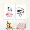 Nowoczesna moda piękne oczy czerwone usta artystyczna ściana płótno artystyczne druk na płótnie plakat na ścianę zdjęcia do makijażu sklep Home Decor TB49