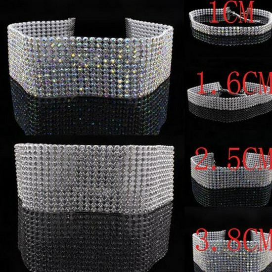 Elegant Women's European American Rhinestone Wedding Choker Necklace