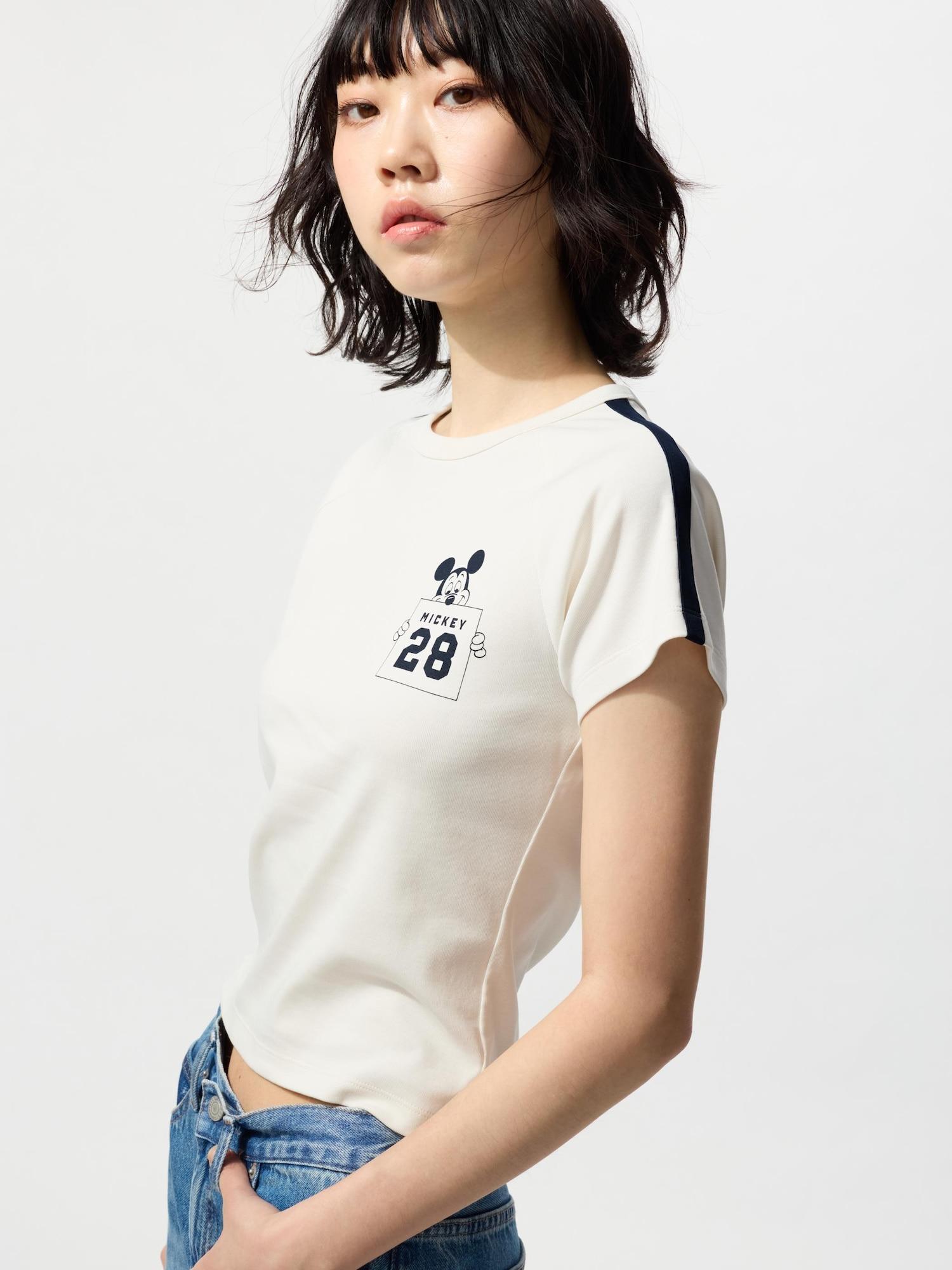

Uniqlo MickEy FriEnds SporTs UT Графическая футболка с коротким рукавом E 01 OFF WHITE/WOMEN XS