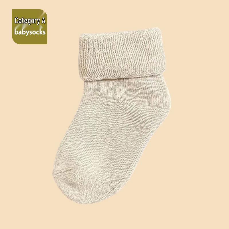 25 Calzini in Cotone Foderati in Pile Autunno/Inverno Classe A per Neonato - Polsino Morbido, Design del Piede Senza Costrizione