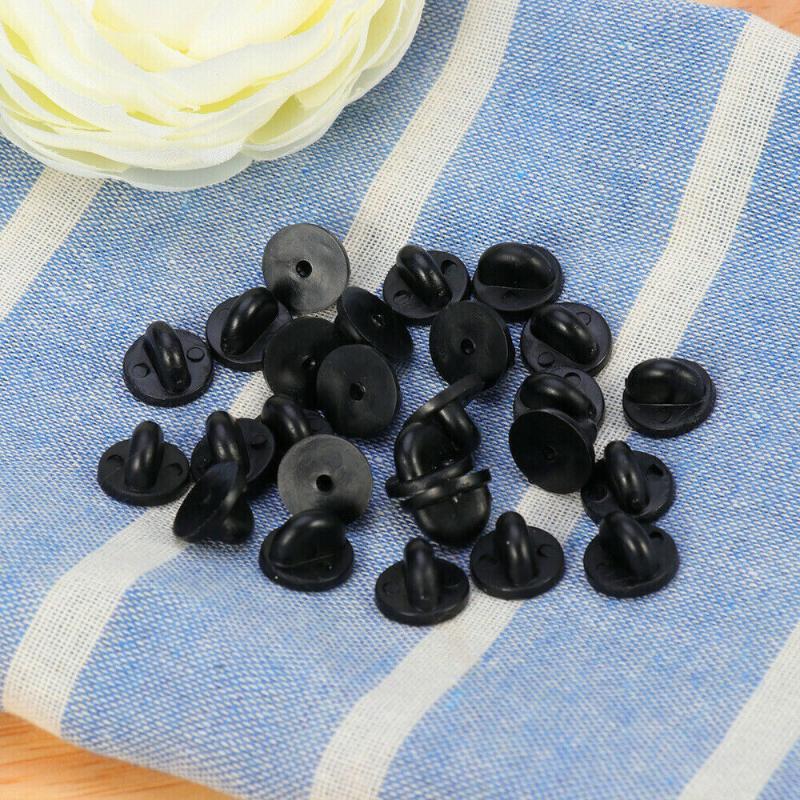 25/50/100Pcs PVC Rubber Pin Backs Butterfly Clutch Tie Tack Lapel Holder Clasp Pin Cap Keepers for Uniform Badges Replacements