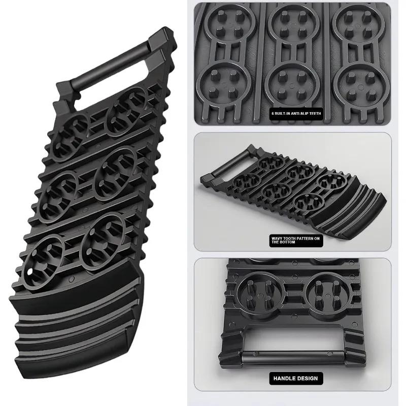 Traction Boards Ramp Ladder Car Tire Traction Mat 1/2 Pcs Anti Slip Crampons Quick Rescue Tool for Snow Ice Mud Sand