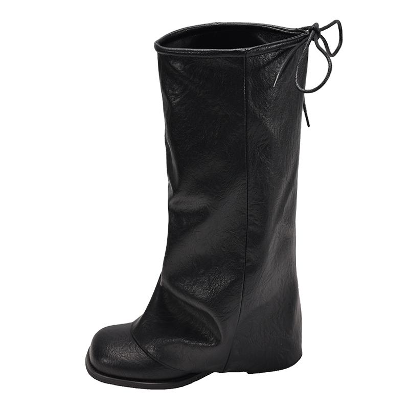 Fashion Women Knee High Boots Designer Mid Heels Shoes Fashion Winter Chelsea Boots 2025 New Casual Goth Gladiator Zapatillas De Mujer