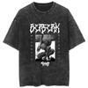 Fit Summer Berserk Stained Leather Washed Vintage Short Sleeve Tshirt Warrior Shirt Retro High Street Loose Cotton Top