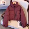 Padded clothes women's short stand-up collar loose casual padded jacket small winter new