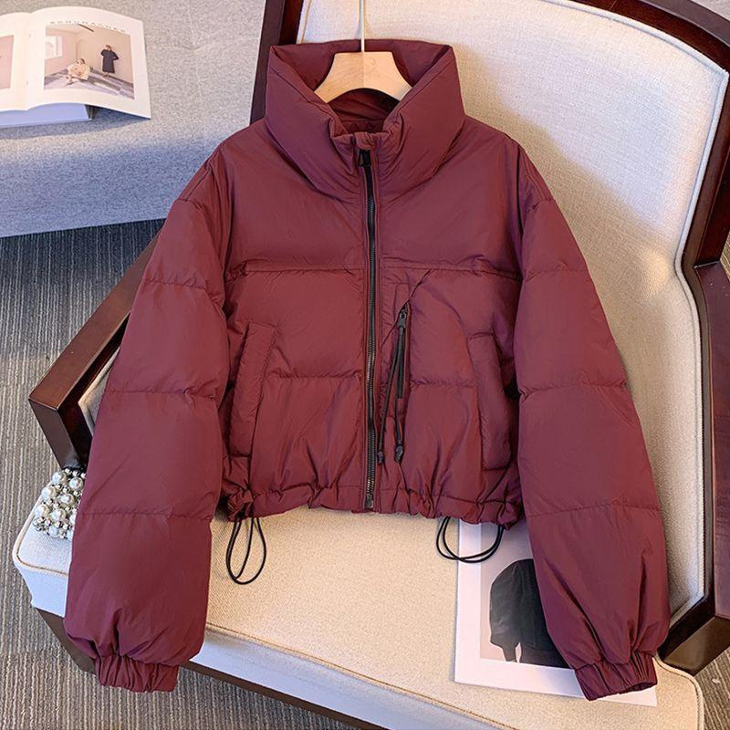 Padded clothes women's short stand-up collar loose casual padded jacket small winter new