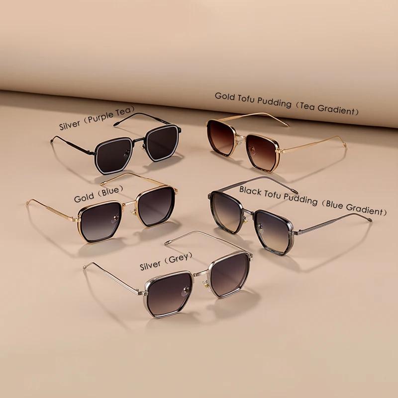 New Fashion Square Frame Sunglasses Women Retro Punk UV400 Sunscreen Personalized Stylish Shades