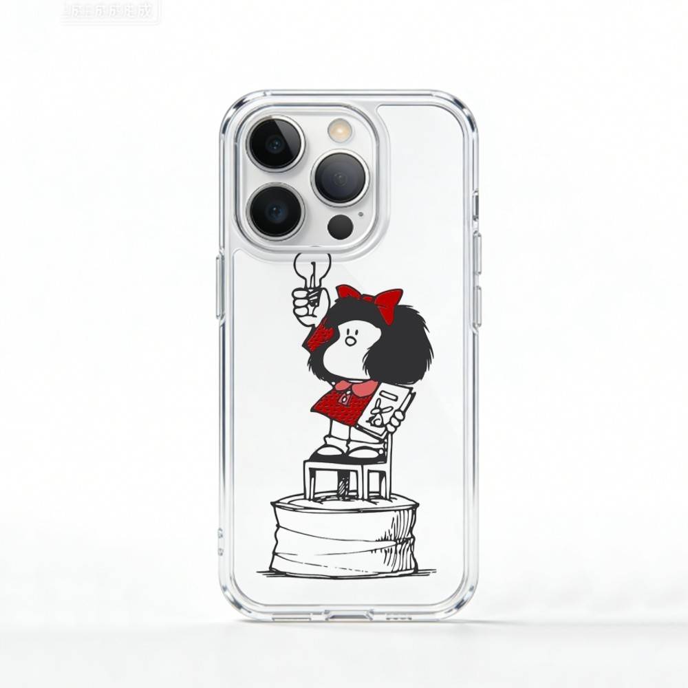 Cute M-Mafalda C-Cartoon   Phone Case For iPhone 17 16 15 14 13 12 11 Mini Pro Max Plus Transparent Cover