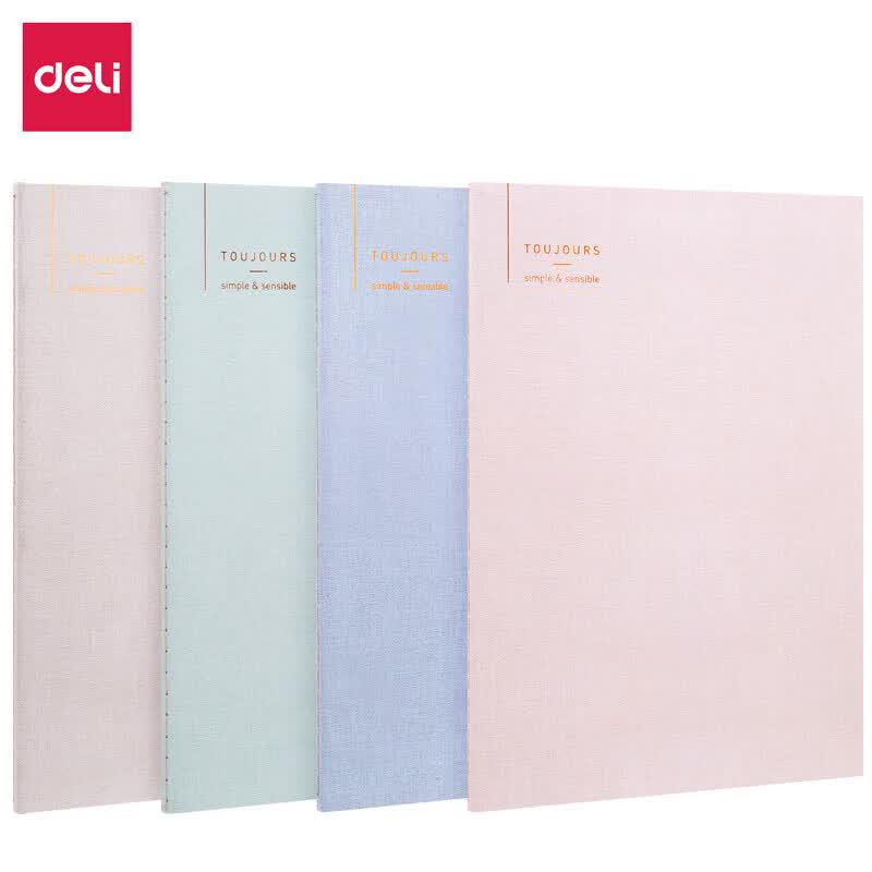 Deli FB560 Thread-Bound Notebooks, Light Tone, 12-Pack