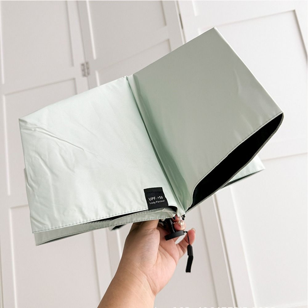 Compact Folding Ultra-Light Umbrella Black Coating Pocket Rain Umbrella Outdoor Use