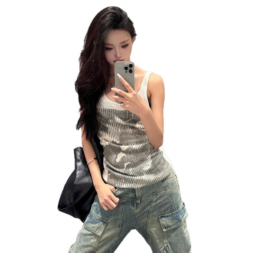 High-End White Slimming Tank Top for Women - Summer Sleeveless T-Shirt