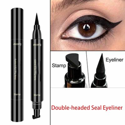 Crayon eye-liner liquide noir à séchage rapide et imperméable à double tête