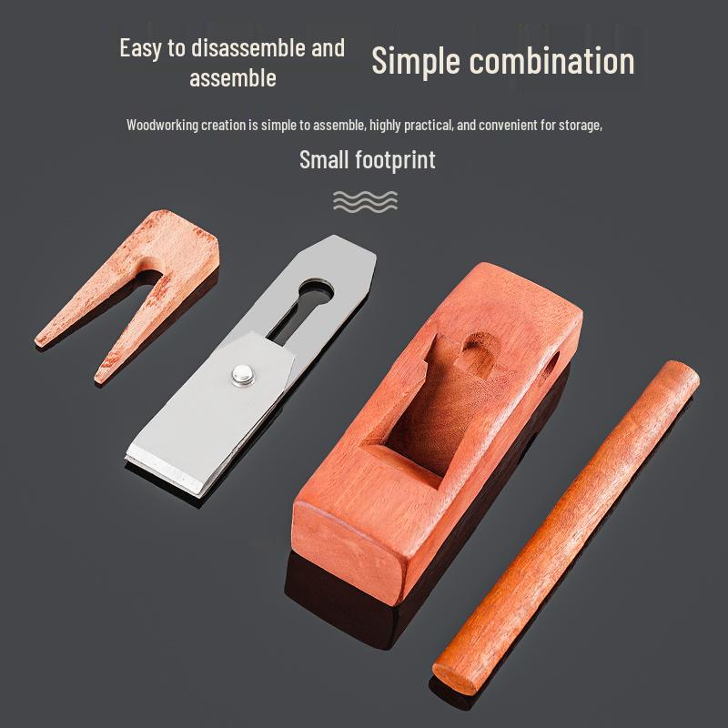 Indonesia Gong Manual Hand Planer Set: Compact Carpenter's Tool with Push Planer, Blade, Hug Planer, and Luban Planer