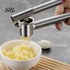 High Efficiency Garlic Crusher Stainless Steel Presser, Effortless Extended Handle Ginger Manual And Press Masher, Easy Squeeze Mincer for Kitchen