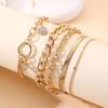 Women's Snake-Inspired Diamond Green Gem Bracelet Set: Four-Piece Cross-Border Jewelry Collection