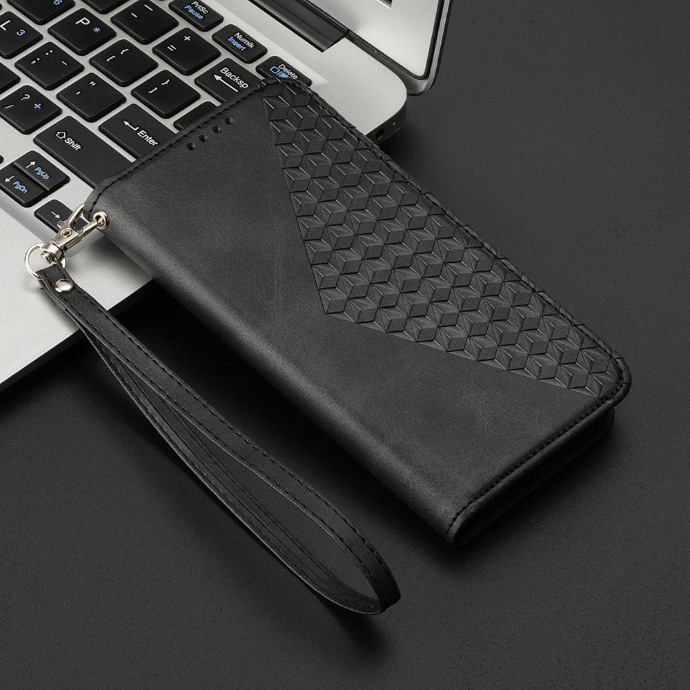Applicable To Samsung S26Edge Embossed iPhone17E iPhone Leather Case Calf Pattern Flip Phone Case Magnetic Attraction