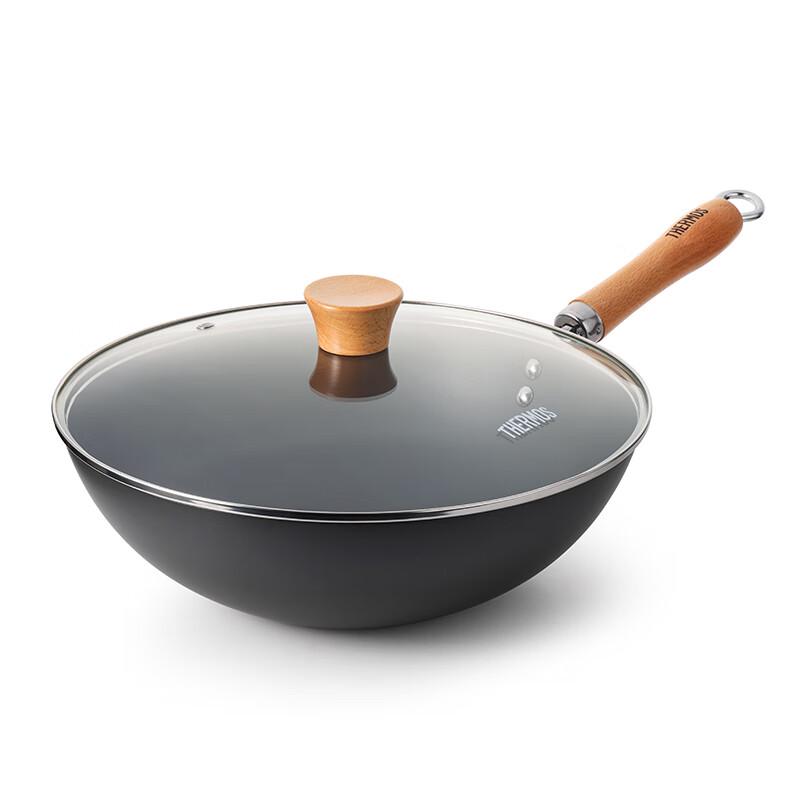 THERMOS 30CM Rust-Resistant Carbon Steel Wok