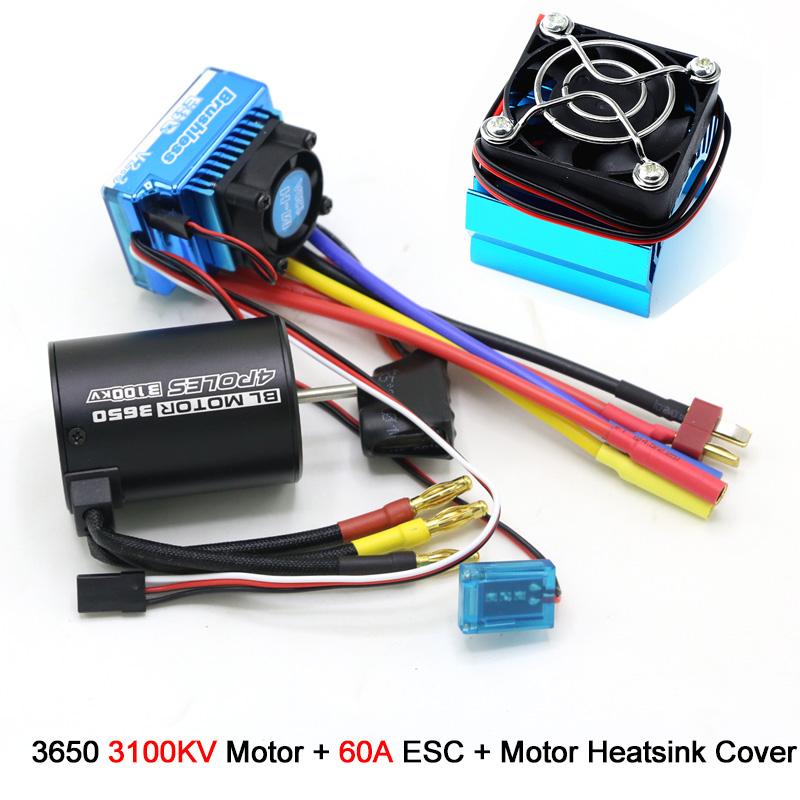 Waterproof 3650/3100KV / 3900KV / 4300KV / 5200KV Brushless Motor & 45A 60A 80A 120A ESC Combo Set for 1:10 RC Car RC Boat Part