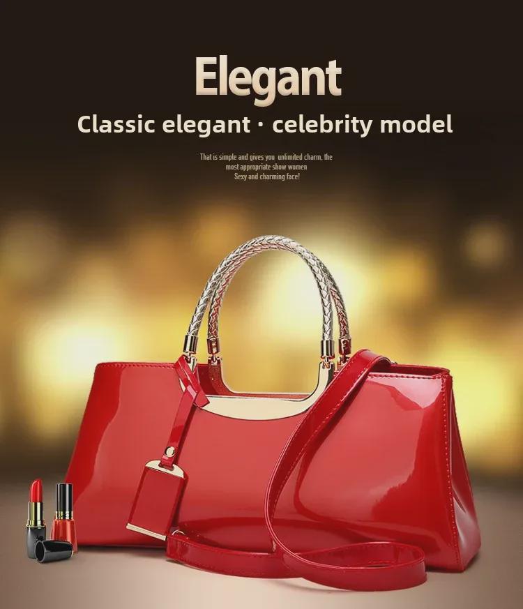 "2019 Stylish European & American Patent Leather Wedding Crossbody Shoulder Bag for Brides"