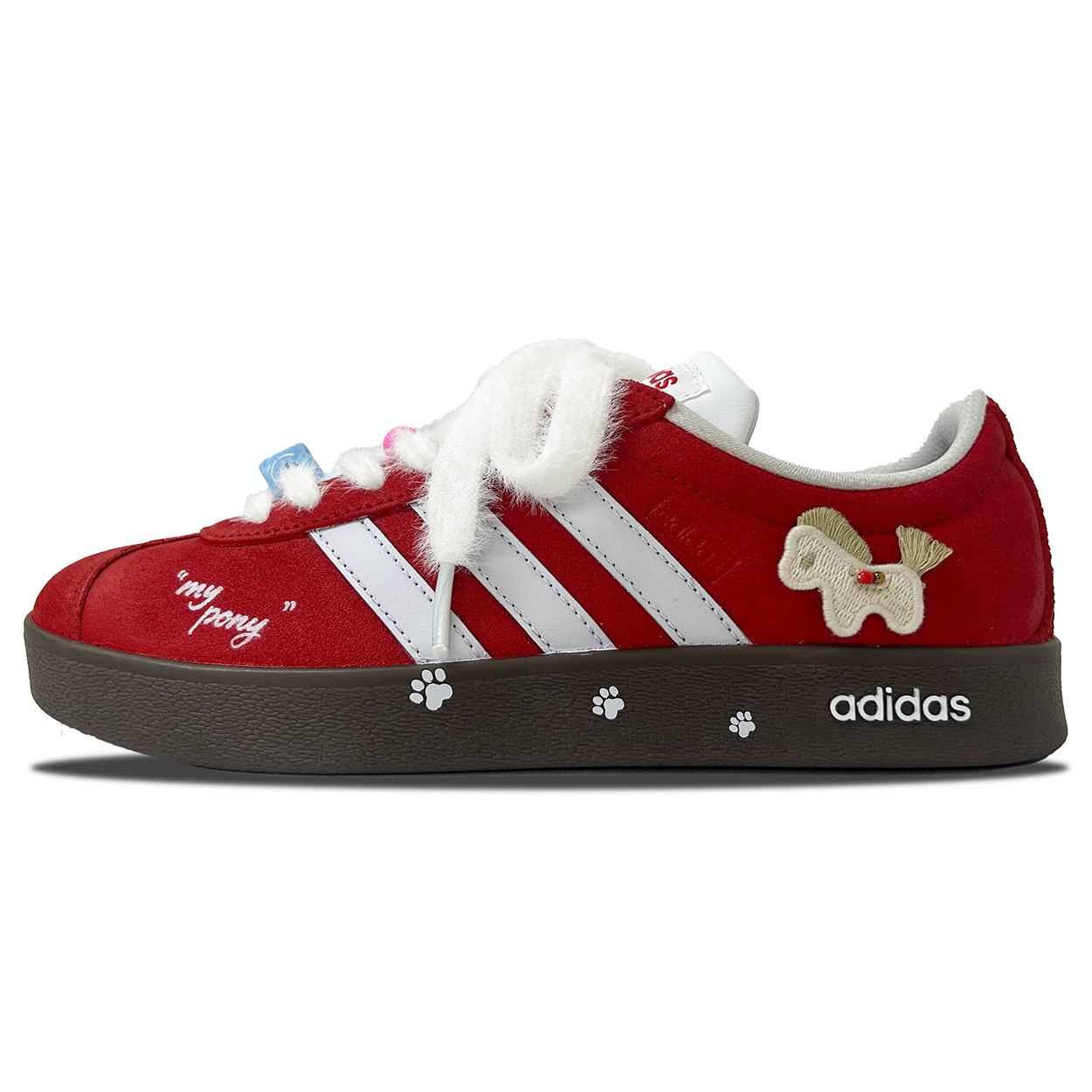 

Adidas VL COURT 2.0 Suede Low top Skateboard Shoes Unisex Red JS3003(Team1071-) 40
