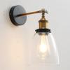 Clear Amber Oval Glass Shade Wall Lamps LED Lights for Home Living Room Decoration Bedroom Fixtures Retro Industrial Luminaire