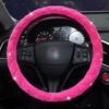 Winter Car Steering Wheel Cover Diamond Crystal Crown Plush Fur Steering-Wheel Cases Auto Interior Accessories For Women Girls