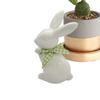 Ceramic Bunny Statue Porcelain Rabbit Modern Art Figurine Spring Easter Home Decor for Bowl Shelf Mantel Wedding Table Ornament