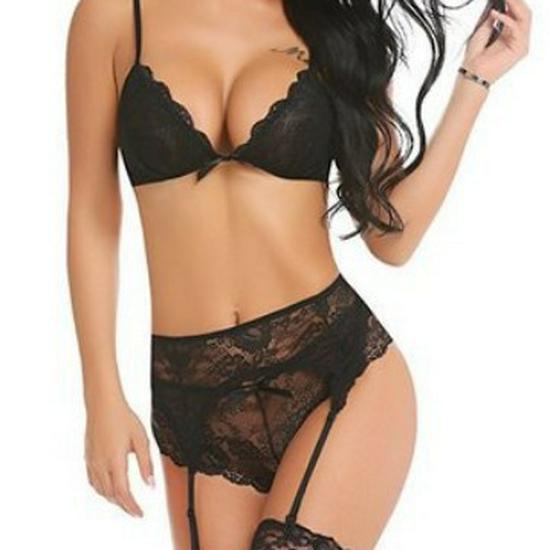 New Multi-color Lace Garter Belt Lingerie Set for Women